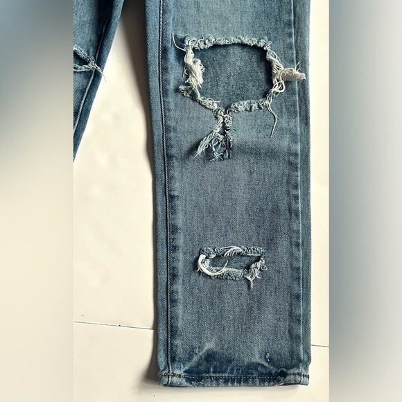 Pacsun Los Angeles Distressed Blue Mom Jeans Size 26 - Picture 2 of 13